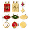 Image de 1 Pièce Pendentifs en 304 Acier Inoxydable Revêtement sous Vide PVD Respectueux de l'Environnement Plaqué Or Véritable 14K Émail