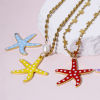Picture of Zinc Based Alloy Ocean Jewelry Pendants Gold Plated Multicolor Star Fish Dot Double-sided Enamelled Sequins 3.7cm x 3.5cm