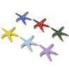 Picture of Zinc Based Alloy Ocean Jewelry Pendants Gold Plated Multicolor Star Fish Dot Double-sided Enamelled Sequins 3.7cm x 3.5cm