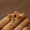 Imagen de 1 Unidad Respetuoso del Medio Ambiente Latón Colección Flora 18K Oro Real Chapado Flor de Tulipán Micro Pave