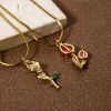 Imagen de 1 Unidad Respetuoso del Medio Ambiente Latón Colección Flora 18K Oro Real Chapado Flor de Tulipán Micro Pave