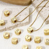Picture of Eco-friendly Brass Beads For DIY Jewelry Making 18K Real Gold Plated Cube Capital Alphabet Initial Letter Micro Pave Clear Cubic Zirconia 9mm x 9mm, Hole: Approx 3.8mm