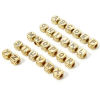 Picture of Eco-friendly Brass Beads For DIY Jewelry Making 18K Real Gold Plated Cube Capital Alphabet Initial Letter Micro Pave Clear Cubic Zirconia 9mm x 9mm, Hole: Approx 3.8mm