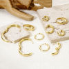 Picture of Eco-friendly Stylish Simple 18K Real Gold Plated Brass Round Hoop Earrings For Women Valentine's Day