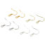 Picture of Eco-friendly Brass Ear Wire Hooks Earrings For DIY Jewelry Making Accessories Real Gold Plated Hook With Loop 18mm x 17mm, Post/ Wire Size: (22 gauge)