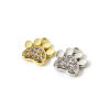 Image de 2 Pcs Breloques Mémorial d'Animaux Domestiques en Laiton Multicolore Griffe Micro Pave à Zircone Cubique Clair 12mm x 11mm