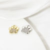 Image de 2 Pcs Breloques Mémorial d'Animaux Domestiques en Laiton Multicolore Griffe Micro Pave à Zircone Cubique Clair 12mm x 11mm