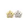 Image de 2 Pcs Breloques Mémorial d'Animaux Domestiques en Laiton Multicolore Griffe Micro Pave à Zircone Cubique Clair 12mm x 11mm