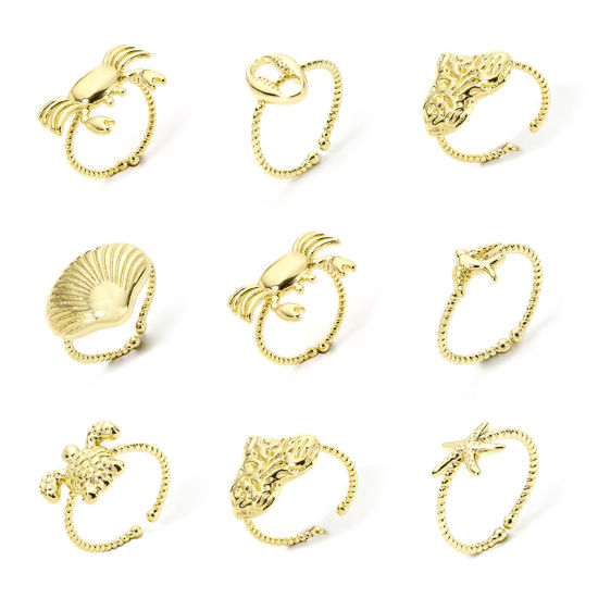 Bild von Umweltfreundlich Stilvoll 18K Echtgold plattiert Messing Offen Ring Für Frauen Valentinstag 16.9mm（US Größe:6.5)