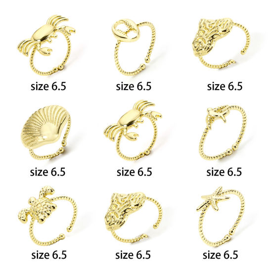 Bild von Umweltfreundlich Stilvoll 18K Echtgold plattiert Messing Offen Ring Für Frauen Valentinstag 16.9mm（US Größe:6.5)