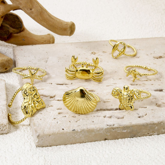 Bild von Umweltfreundlich Stilvoll 18K Echtgold plattiert Messing Offen Ring Für Frauen Valentinstag 16.9mm（US Größe:6.5)