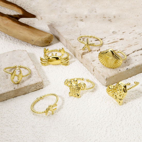 Bild von Umweltfreundlich Stilvoll 18K Echtgold plattiert Messing Offen Ring Für Frauen Valentinstag 16.9mm（US Größe:6.5)