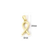 Picture of Eco-friendly Brass Charm Pendant Real Gold Plated Ribbon Clear Cubic Zirconia 20mm x 8mm