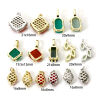 Bild von Umweltfreundlich Messing und Edelstein Charms Echtgold plattiert Geometrie