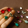 Bild von Umweltfreundlich Messing und Edelstein Charms Echtgold plattiert Geometrie