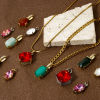 Bild von Umweltfreundlich Messing und Edelstein Charms Echtgold plattiert Geometrie