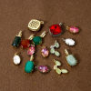 Bild von Umweltfreundlich Messing und Edelstein Charms Echtgold plattiert Geometrie