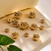 Picture of Eco-friendly 304 Stainless Steel Beads For DIY Jewelry Making Rose Flower 3D