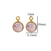 Picture of Eco-friendly 304 Stainless Steel & Glass Mini Charms Round 6.5mm x 10mm
