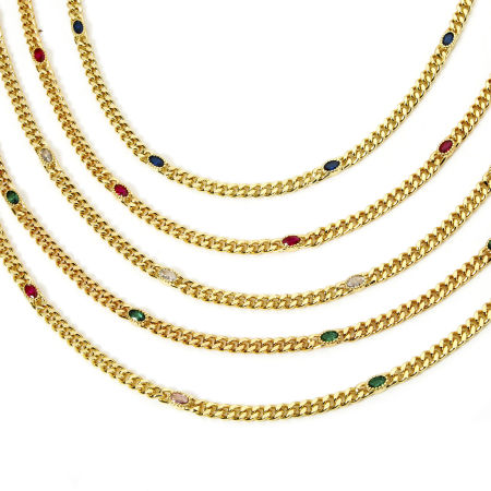 Eco-friendly Brass Curb Link Chain For Handmade DIY Jewelry Making Findings Oval 18K Real Gold Plated 4.5mm