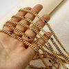 Picture of Eco-friendly Brass Curb Link Chain For Handmade DIY Jewelry Making Findings Drop 18K Real Gold Plated 4.5mm