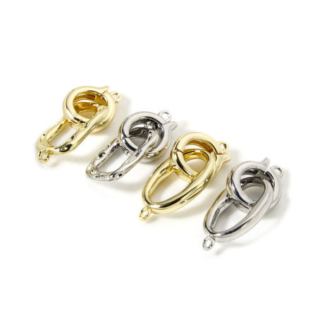 Eco-friendly Brass Fold Over Clasps Geometric Real Gold Plated