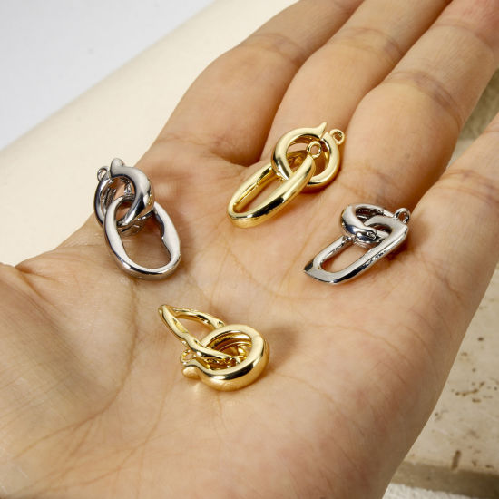 Picture of Eco-friendly Brass Fold Over Clasps Geometric Real Gold Plated