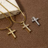 Imagen de 1 Unidad Respetuoso del Medio Ambiente Latón Religión Colgantes Oro Real Chapado Cruz Micro Pave Claro Circón Artificial