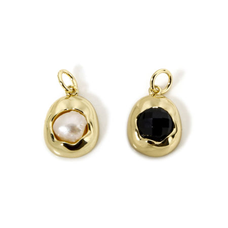 1 Unidad Respetuoso del Medio Ambiente Latón Colgantes 18K Oro Real Chapado Irregular 17mm x 10mm