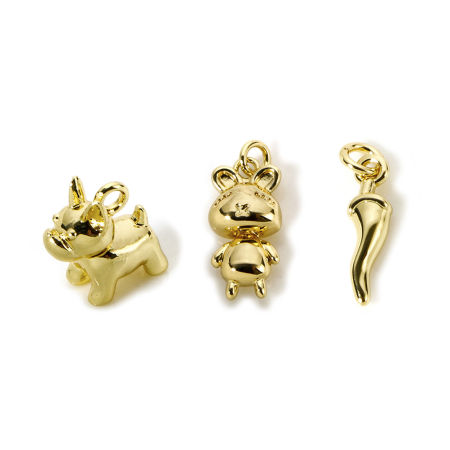 Eco-friendly Brass Charms 18K Real Gold Plated 3D