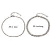 Imagen de 1 Unidad Respetuoso del Medio Ambiente Elegante Tono de Plata 304 Acero Inoxidable y Diamantes de Imitación Rhinestone Cadena Estrecha Tobilleras Para Mujeres Fiesta