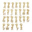 Picture of Eco-friendly Brass Clip On Charms For Vintage Charm Bracelets 18K Real Gold Plated Capital Alphabet Initial Letter With Spring Ring Clasp Clear Cubic Zirconia