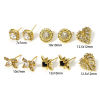 Picture of Eco-friendly Stylish Exquisite 18K Real Gold Plated Brass & Cubic Zirconia Ear Post Stud Earrings For Women