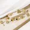 Picture of Eco-friendly Stylish Exquisite 18K Real Gold Plated Brass & Cubic Zirconia Ear Post Stud Earrings For Women