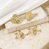 Picture of Eco-friendly Stylish Exquisite 18K Real Gold Plated Brass & Cubic Zirconia Ear Post Stud Earrings For Women
