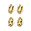 Immagine di 1 Paio Ecologico Elegante 18K Vero Oro Placcato Ottone + Zircone Cubico Anello Micro Spianare Orecchini Circolari Per Donne Festa