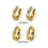 Picture of Eco-friendly Stylish 18K Real Gold Plated Brass & Cubic Zirconia Circle Ring Micro Pave Hoop Earrings For Women Party