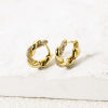 Picture of Eco-friendly Stylish 18K Real Gold Plated Brass & Cubic Zirconia Circle Ring Micro Pave Hoop Earrings For Women Party