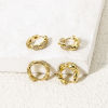 Picture of Eco-friendly Stylish 18K Real Gold Plated Brass & Cubic Zirconia Circle Ring Micro Pave Hoop Earrings For Women Party