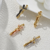 Imagen de 1 Juego Latón día de San Valentín Colgantes Chapado en Oro de 18K Novios Desmontable 3.2cm x 1cm
