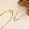 Picture of Eco-friendly Minimalist Elegant 304 Stainless Steel Snake Chain Knot Multilayer Choker Necklace For Women Gift