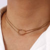 Picture of Eco-friendly Minimalist Elegant 304 Stainless Steel Snake Chain Knot Multilayer Choker Necklace For Women Gift