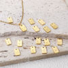 Picture of Vacuum Plating 304 Stainless Steel Mini Charms 18K Gold Plated Rectangle Capital Alphabet Initial Letter Message " A-Z " 10mm x 6mm