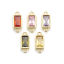 Image de 2 Pcs Connecteurs Pendentifs Breloques en Laiton & Verre Plaqué Or 18K Rectangle A Facettes 15mm x 6mm