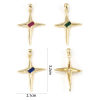 Picture of Eco-friendly Brass & Glass Galaxy Pendants 18K Real Gold Plated Star 3.2cm x 2.1cm