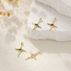 Picture of Eco-friendly Brass & Glass Galaxy Pendants 18K Real Gold Plated Star 3.2cm x 2.1cm