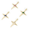 Picture of Eco-friendly Brass & Glass Galaxy Pendants 18K Real Gold Plated Star 3.2cm x 2.1cm