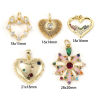 Imagen de 1 Unidad Respetuoso del Medio Ambiente Latón (sin cadmio)+ Circón Artificial día de San Valentín Colgantes 18K Oro Real Chapado Corazón