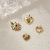 Imagen de 1 Unidad Respetuoso del Medio Ambiente Latón (sin cadmio)+ Circón Artificial día de San Valentín Colgantes 18K Oro Real Chapado Corazón