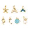 Picture of Eco-friendly Brass Charms 18K Real Gold Plated Fishtail Dolphin